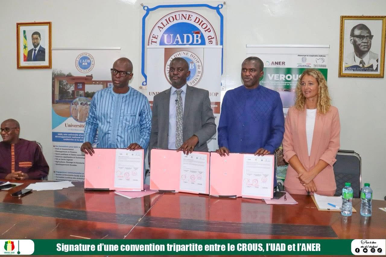 Signature d’une convention tripartite entre le CROUS, l’UAD et l’ANER